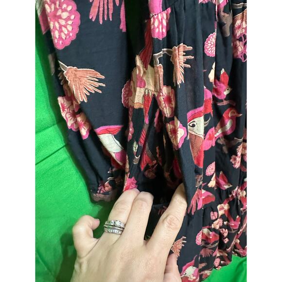 Olivia James The Label Lydia Dress Vintage Bird Black Maxi Dress Size XS - Picture 5 of 11